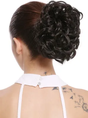 Produktbild von WIG ME UP Dutt Locken Volumen Zopf kurz Dunkelbraun Q0147-3