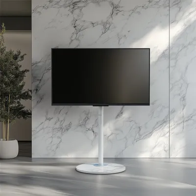 Immagine prodotto di WISFOR Supporto per TV regolabile in altezza, supporto per TV arrotolabile, carrello per TV da 40-75 pollici, VESA 600x400 mm, fino a max. 40 kg