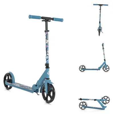 Produktbild von Byox Kinderroller Monster klappbar PolyurethanRäder LED ABEC-7 Ständer bis 100 kg blau