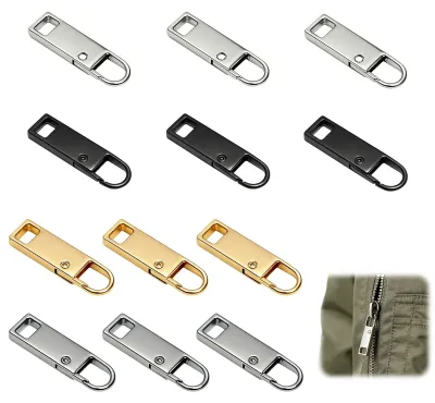 Metall-Reißverschluss-Anhänger, 12 Stück, 4 Farben, 3,5 x 0,9 cm