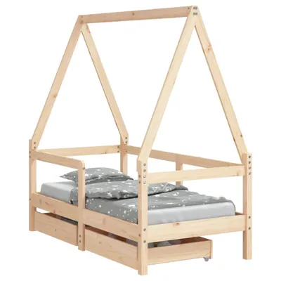 Obrázok produktu pre vidaXL Detská postieľka so zásuvkami 70x140 cm borovicový masív