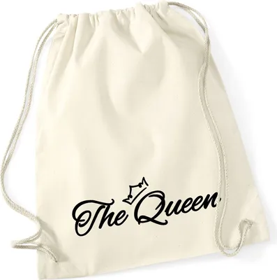 Produktbild von Huuraa Turnbeutel The Queen Krone 12 Liter Natural Baumwolle Rucksack Geschenkidee