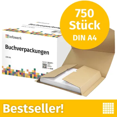 Produktbild von : Infowerk Buchverpackung, DIN A4, Versandverpackung, unbedruckt, 750 Stück