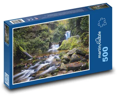 Produktbild von Puzzle 500 Wasserfall im Waldtal - martinpuzzle