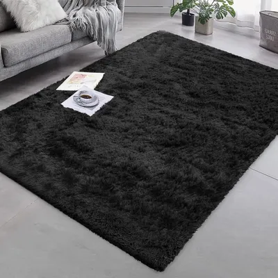Productafbeelding van Shaggy Hoogpolig Tapijt, 80 x 150 cm, Zwart
