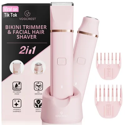 Obrázok produktu pre Elektrický zastrihávač bikín, bezdrôtový depilátor na telo pre ženy, bezbolestný dámsky holiaci strojček na použitie na ruky, podpazušie, nohy a oblasti genitálií, ružovej farby