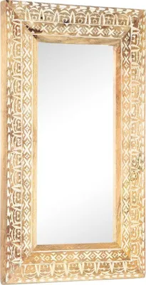 Produktbild von CLORIS Spiegel Handgeschnitzt 80x50x2,6 cm Massivholz Mango, 7,98 kg