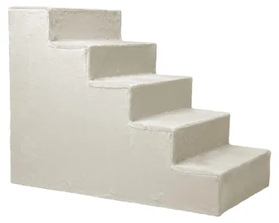 Produktbild von Mg Design Hundetreppe 5 Stufen in Weiß - Stabiler Holzrahmen, gelenkschonend, leicht & mobil, für Sofa & Bett, für Hunde & Katzen