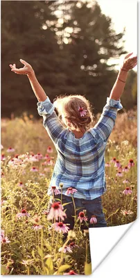 Produktbild von MuchoWow® Poster Frau - Blumen - Frühling 20x40 cm - Plakat - Foto