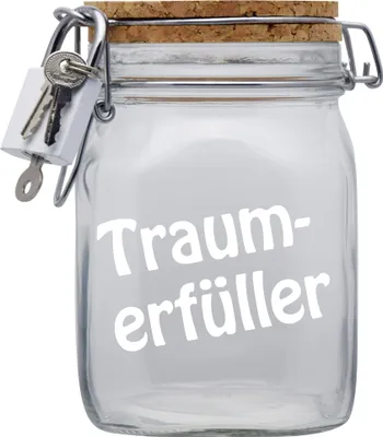 Produktbild von Spardose Geld Geschenk Ideen Traumerfüller Transparent Größe L 1 Liter