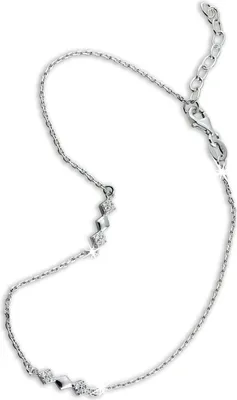 Image de SilberDream Chaîne de cheville 925 argent 25cm losange femme zirconium argent blanc D2SDF5095W