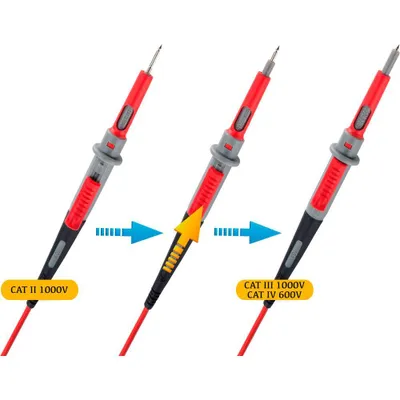 Produktbild von VOLTCRAFT MS-4PS Sicherheits-Messleitung 4 mm Sicherheits-Stecker Prüfspitze 1.00 m Schwarz, Rot 1 St.