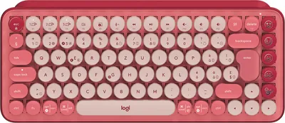 Produktbild von Logitech POP Keys Wireless mechanische Tastatur mit Emoji Tasten, RF Wireless + Bluetooth, Mechanische Switches, Schweizer Layout Rosa | 920-01082