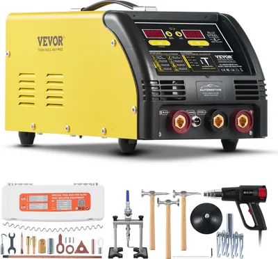 Immagine prodotto di VEVOR Dual spotter Deluxe AL/Fe per la riparazione delle ammaccature, saldatore da 5 kW con saldatura automatica/manuale e 10 modalità, saldatore a punti