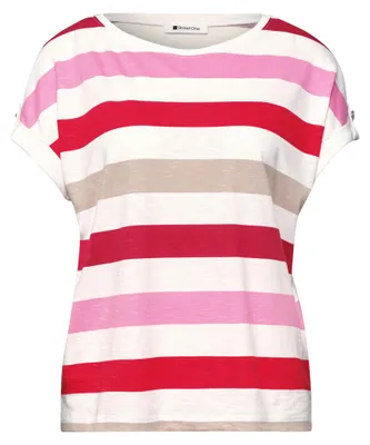 Produktbild von Street One printed basic shirt w.deco but salsa red 36