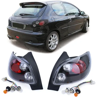 Produktbild von Rückleuchten Klarglas schwarz Smoke für Peugeot 206 Schrägheck 1998/08-2000/07