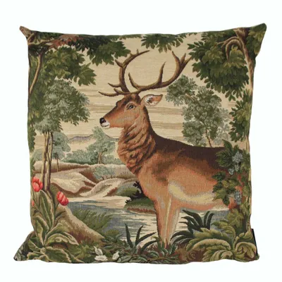 Produktbild von Mars & More Gobelin Kissen Hirsch am Fluss ca. 45x45cm