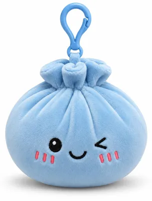 Produktbild von Plush Dumpling Kawaii Bagclip Taschenanhänger Schlüsselanhänger 12 cm blau