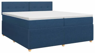 Obrázok produktu pre vidaXL Box spring posteľ s matracom s čelom modrá 200 x 200 cm látka