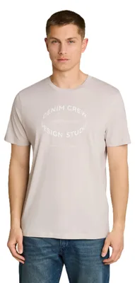 Produktbild von TOM TAILOR Denim Herren Basic T-Shirt mit Logo-Print