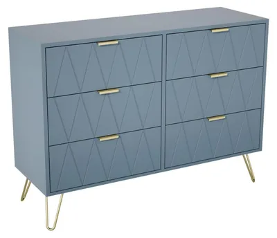 Obrázok produktu pre Komoda so 6 zásuvkami, rozmer 100x34x73 cm. Úložná skrinka, komoda, úzka, svetlosivá