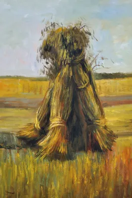 Obrázek produktu pro Vincent Van Gogh Art Print Obraz - Pšeničné snopy na poli, 1885 (180 x 120 cm)