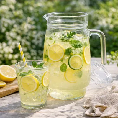 Zdjęcie produktu dla Dzbanek 1.5L Na Napoje Wodę Sok Lemoniadę Szklany Dzbanek Z Pokrywą 1.5L