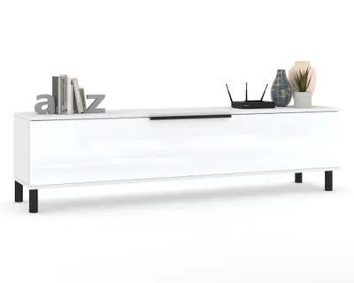 Produktbild von Fernsehschrank TV-Lowboard SIMPLY STEHEND Weiß Matt/Weiß Hochglanz 160cm