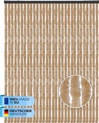 Immagine prodotto di Tenda soffice (120x220 cm) per porte "Beige" come protezione dagli insetti per balcone, terrazza o camper, roulotte, padiglione