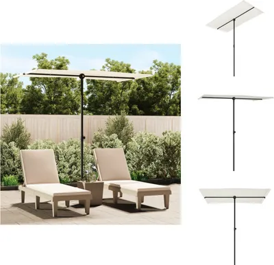 Produktbild von vidaXL Sonnenschirm mit Aluminium-Mast 180 x 110 cm Sandweiß -  Sonnenschirme & Sonnenschutze