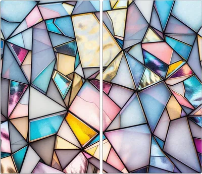 Produktbild von Spritzschutz Herdabdeckplatte Schneidebrett aus Glas Buntes Glasmosaik 2-Teilig (60x52cm)