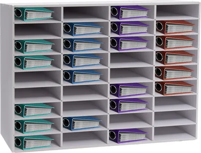 Image de Étagères de bureau 36 compartiments Porte-documents Bureau Organisateur Porte-lettres (Blanc)