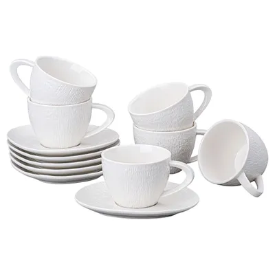 Produktbild von ALYA Kaffeetassen creme- weiß in Schieferoptik 12tlg