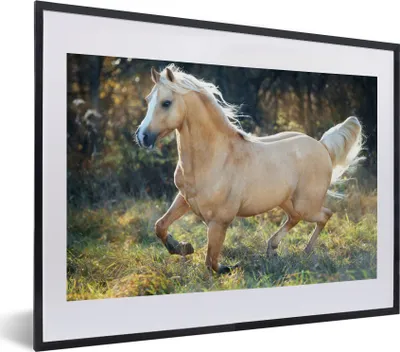 Produktbild von MuchoWow® MuchoWow® Gerahmtes Poster Pferd - Natur - Braun 40x30 cm - Poster mit zchwarzem Bilderrahmen - Bilderrahmen - Poster im Rahmen