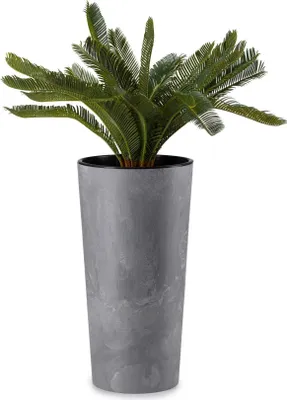 Produktbild von HowHomely Blumentopf Urbanika 57 cm Höhe, Pflanzkübel, Grau Übertopf für garten balkon
