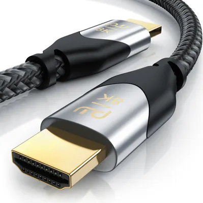 Produktbild von Primewire 8k HDMI Kabel 2.1, Ultra High Speed II mit Ethernet, 8K UHD II, 3D TV, eARC, HDR10+ - 4320p 120 Hz mit DSC, 7680 x 4320, Nylonmantel - 2 m