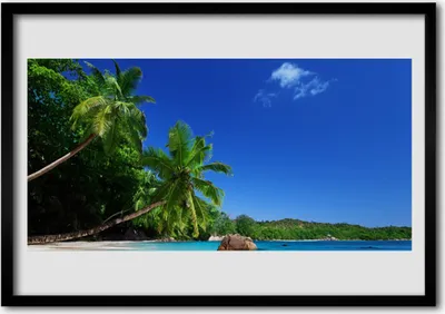 Produktbild von Bild 100x70 MDF-Rahmen Wandkunst Palmen Strand-Landschaft