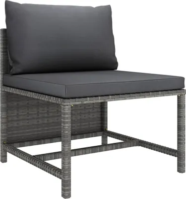 Immagine prodotto di Set Divani da Giardino 3 pz con Cuscini Grigio in Polyrattan