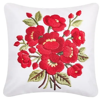 Image de Housse de coussin, housse de coussin décorative, motif printanier, fleurs, 42 x 42 cm 49