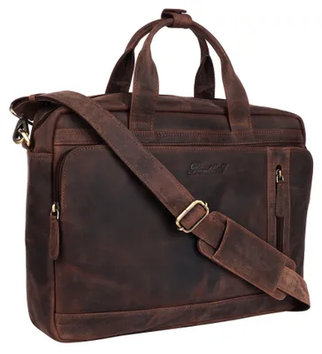 Produktbild von Benthill Laptoptasche Echt Leder I EchtLeder Umhängetasche für Laptop I Aktentasche für Notebook I Damen und Herren Tasche I Notebooktasche