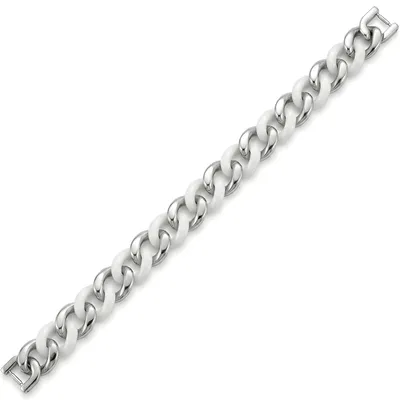 Obrázok produktu pre Pánsky Náramok MB-40744 - Moderný Strieborný a Biely Dizajn KP40744