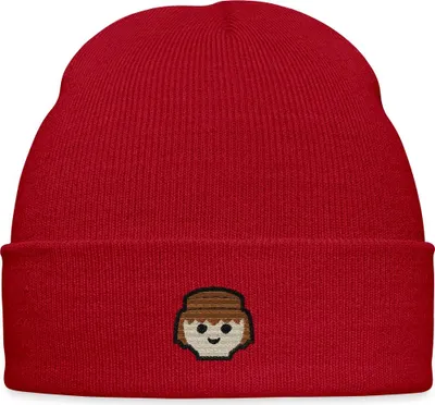 Produktbild von Spreadshirt PLAYMOBIL Figur Porträt Stick Bestickte Wintermütze, One size, klassisch Rot