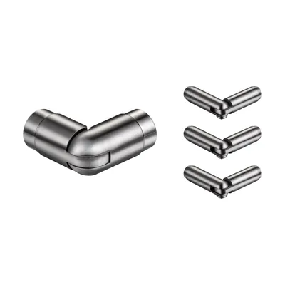 Produktbild von AICA Edelstahl Geländerverbinder-Set Winkel Flexibel und Langlebig für Geländersysteme 42,4 mm Durchmesser 3 Querholme