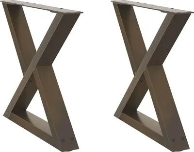 Imagen del producto de vidaXL Patas para mesa de centro, 2 unidades, acero natural, 60 x (42-43,3) cm, acero