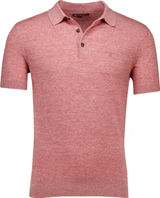 Produktbild von Barbour Buston Polo rot meliert kurzer Ärmel normale Passform