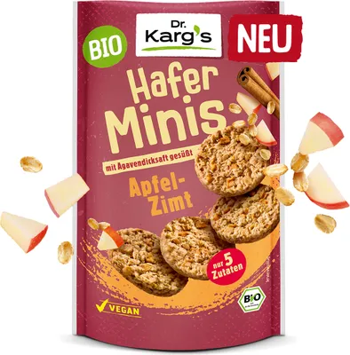 Produktbild Dr. Kargs Bio Hafer Minis Apfel Zimt mit Agavendicksaft vegan 85g