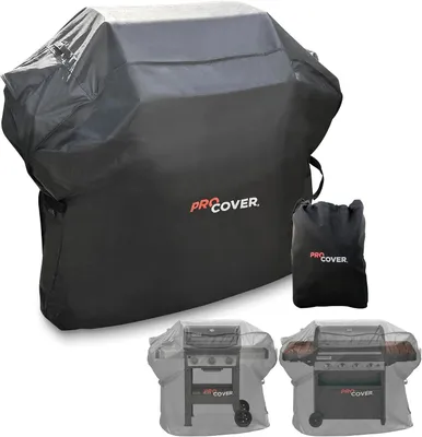 Zdjęcie produktu dla Pokrowiec na grill, wodoodporny, wykonany z materiału Oxford 600D, wymiary 162x112x66 cm, przeznaczony do użytku na zewnątrz
