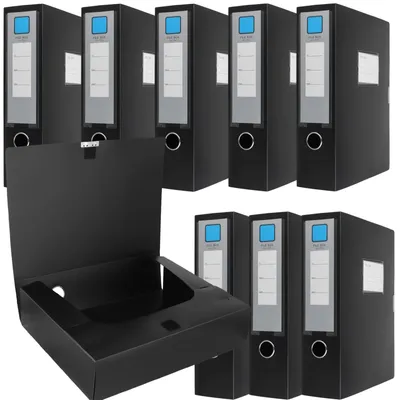 Produktbild von Solidchoice – Set aus 8 A4-Dokumentenablageboxen in Schwarz