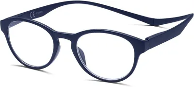 Imagen del producto de Gafas de lectura con montura redonda, varillas flexibles y soporte para el cuello, diseñadas para leer