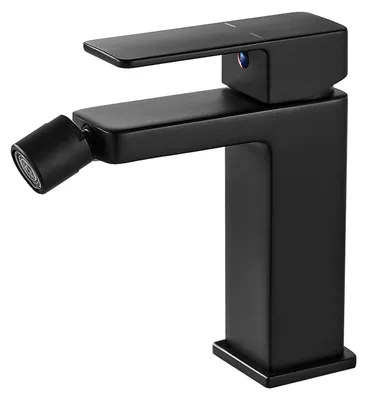 Einhebel-Bidetarmatur schwarz, Auslaufhöhe 105 mm, Messing